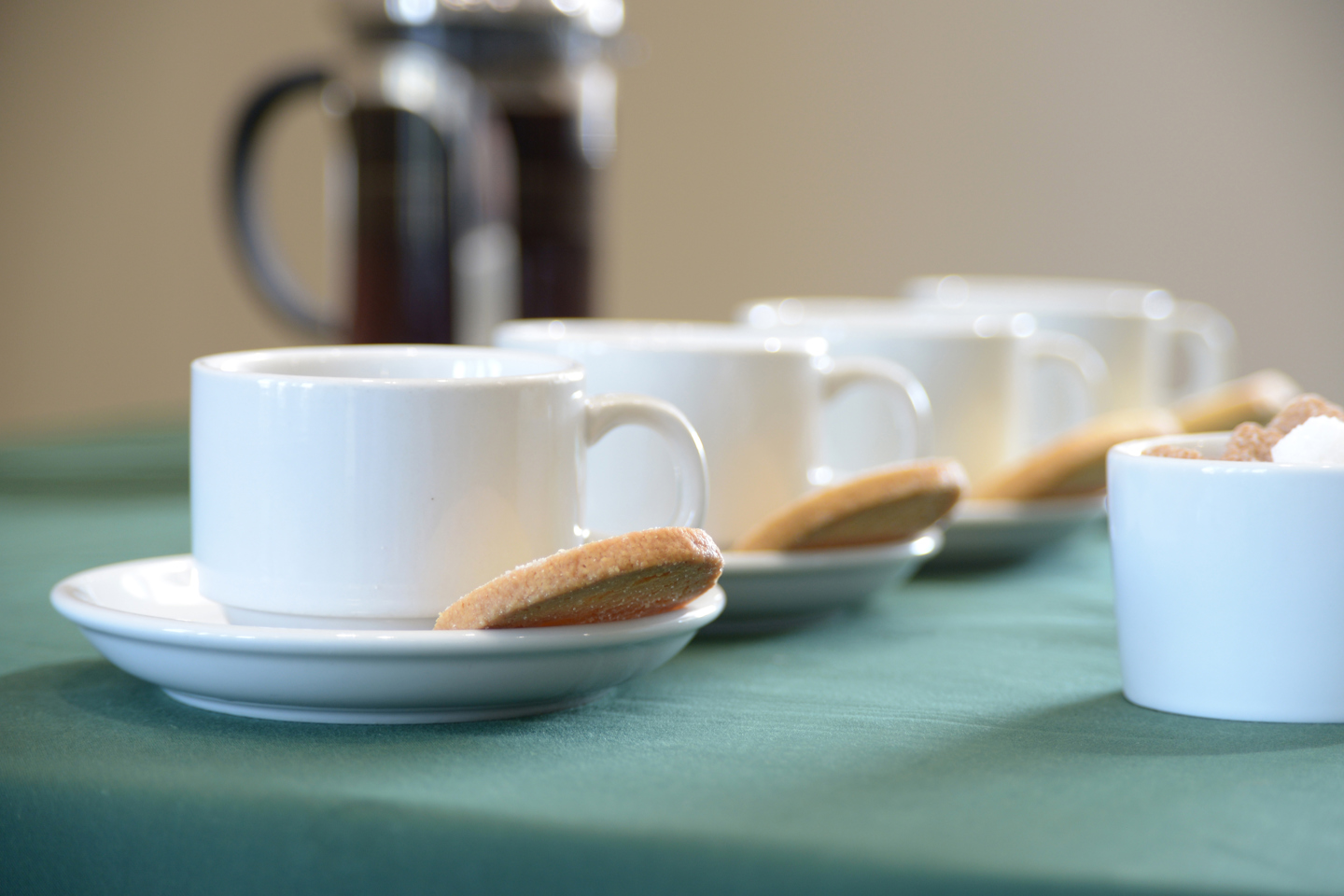 Cups on a table