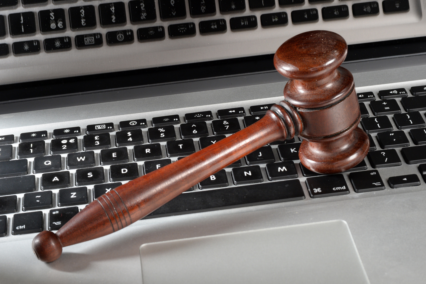 Gavel on the keyboard