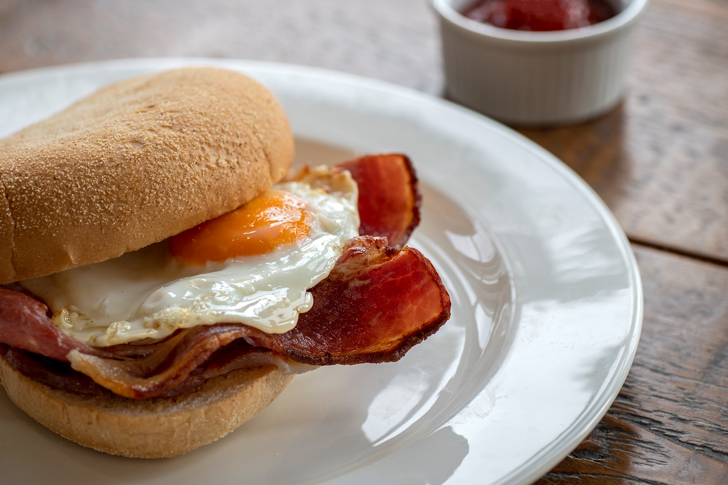 Bacon And Egg Sandwich on a plate