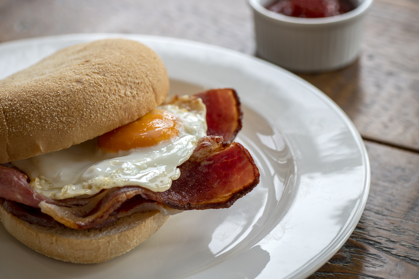 Bacon And Egg Sandwich on a plate