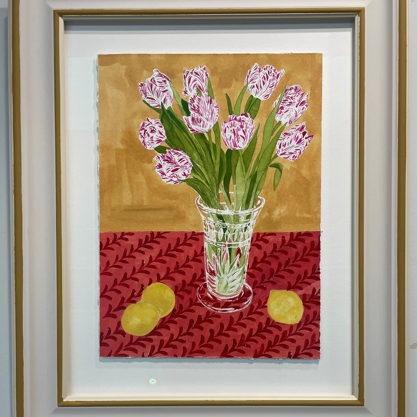 Sophie Roberts - Striped Flag Tulips on India Yellow