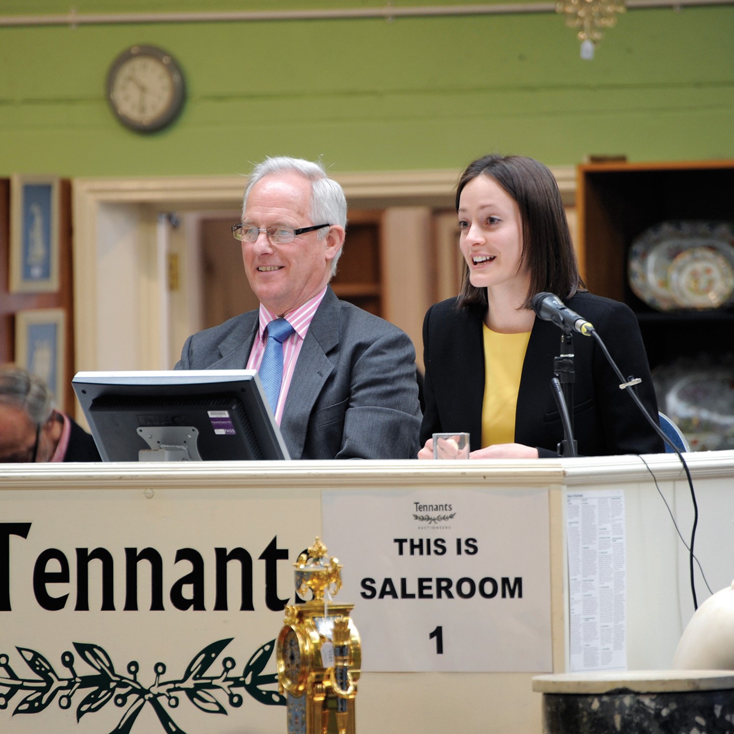 Auctioneers on the rostrum